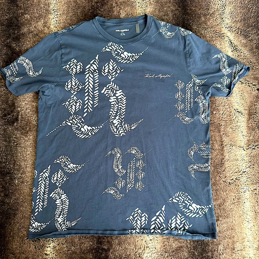 Karl Lagerfeld Blue Short Sleeved T-Shirt